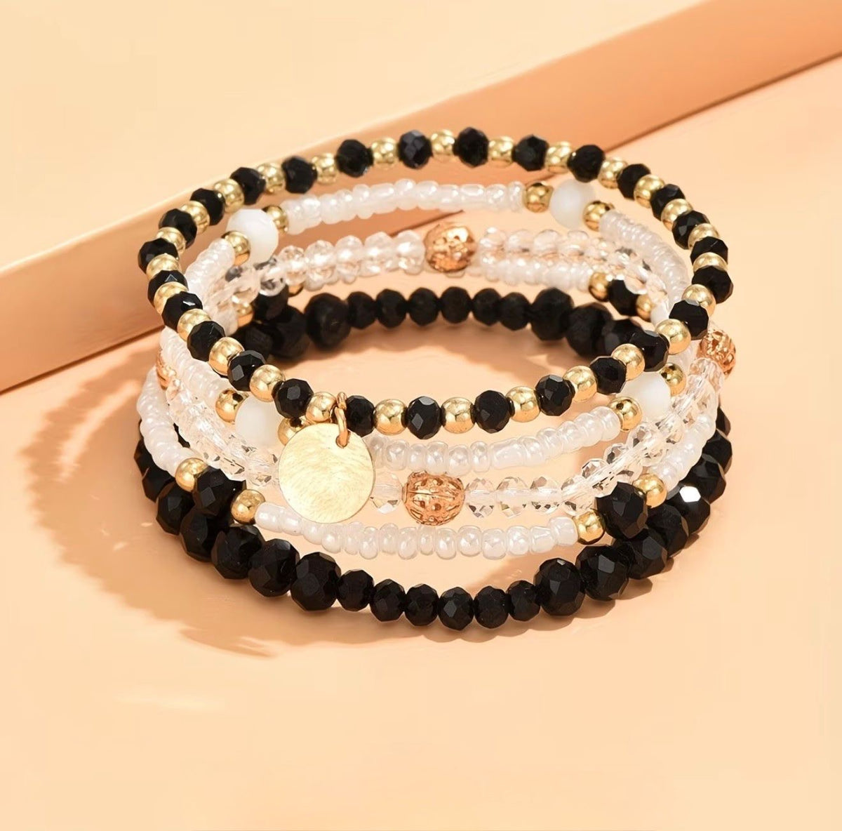 5Pcs Boho Stacking Beaded Bracelet Set