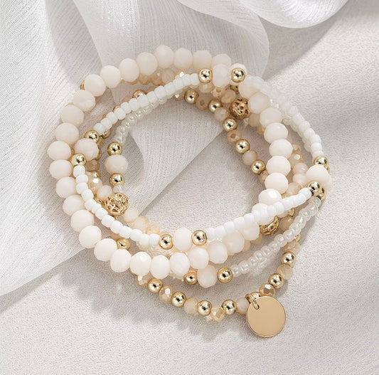 5Pcs Boho Stacking Beaded Bracelet Set