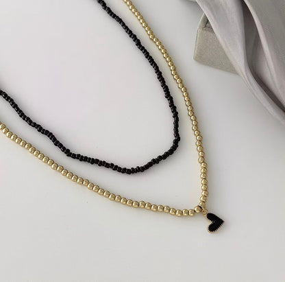 Layered Bead and Pearl Choker Set