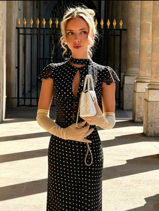 Neck Strap with Polka Dot Two-piece Set
