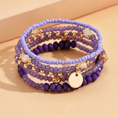 5Pcs Boho Stacking Beaded Bracelet Set