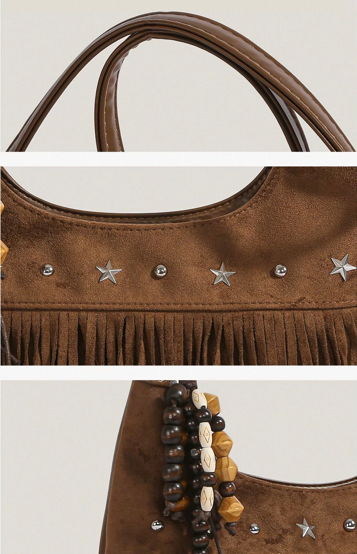 Fringe Faux Suede Hobo Bag