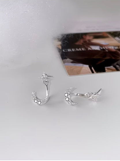 Moon & Star Stud Earrings