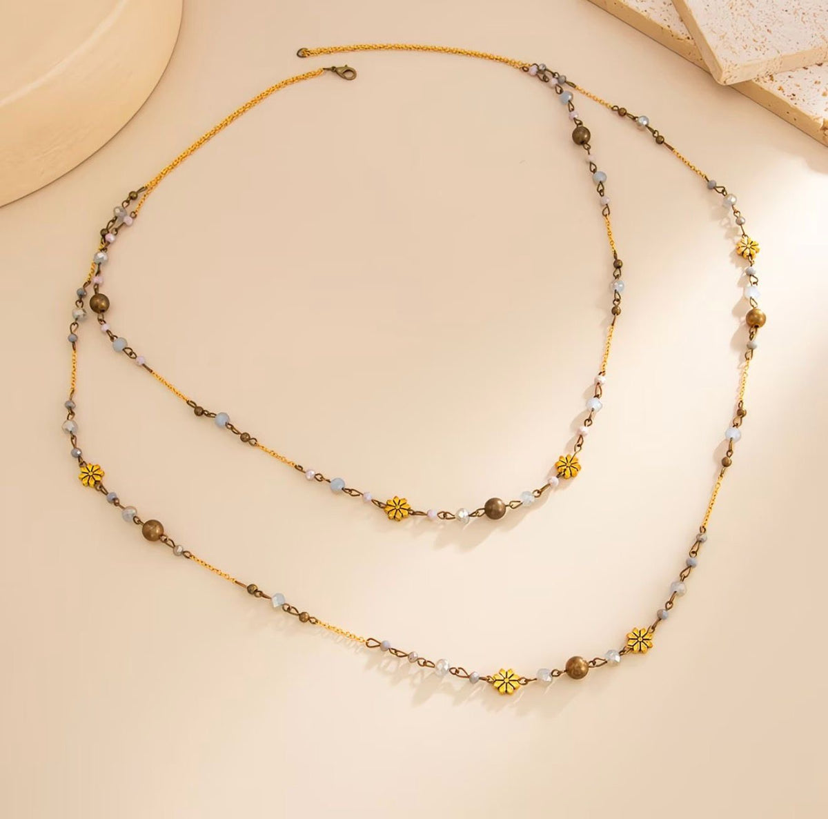 Long Beaded Wrap Necklace
