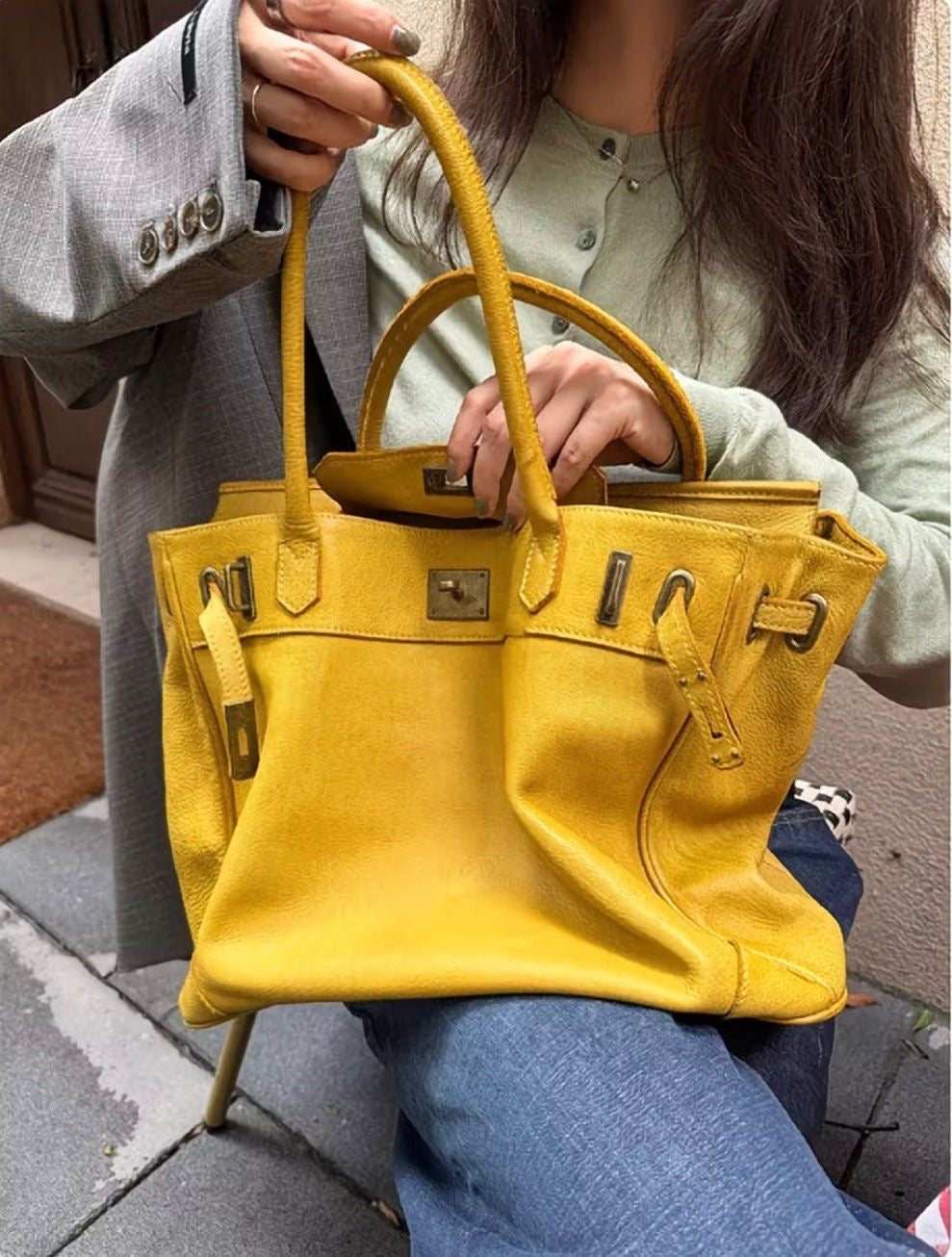 Slouchy Leather Tote Bag