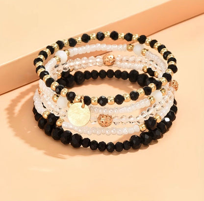 5Pcs Boho Stacking Beaded Bracelet Set