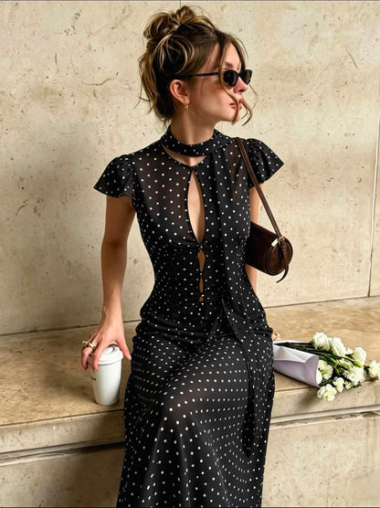Neck Strap with Polka Dot Two-piece Set