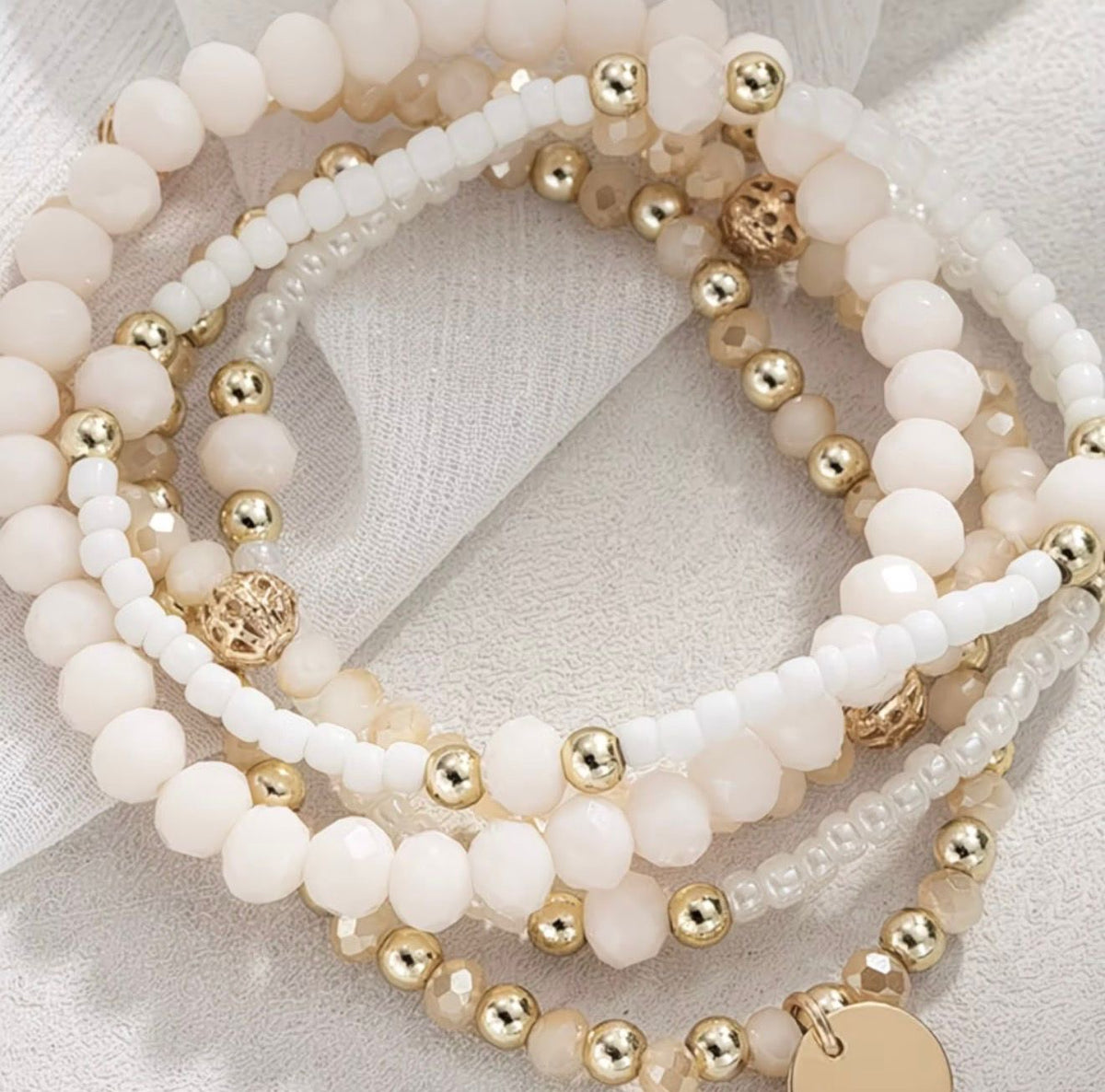 5Pcs Boho Stacking Beaded Bracelet Set