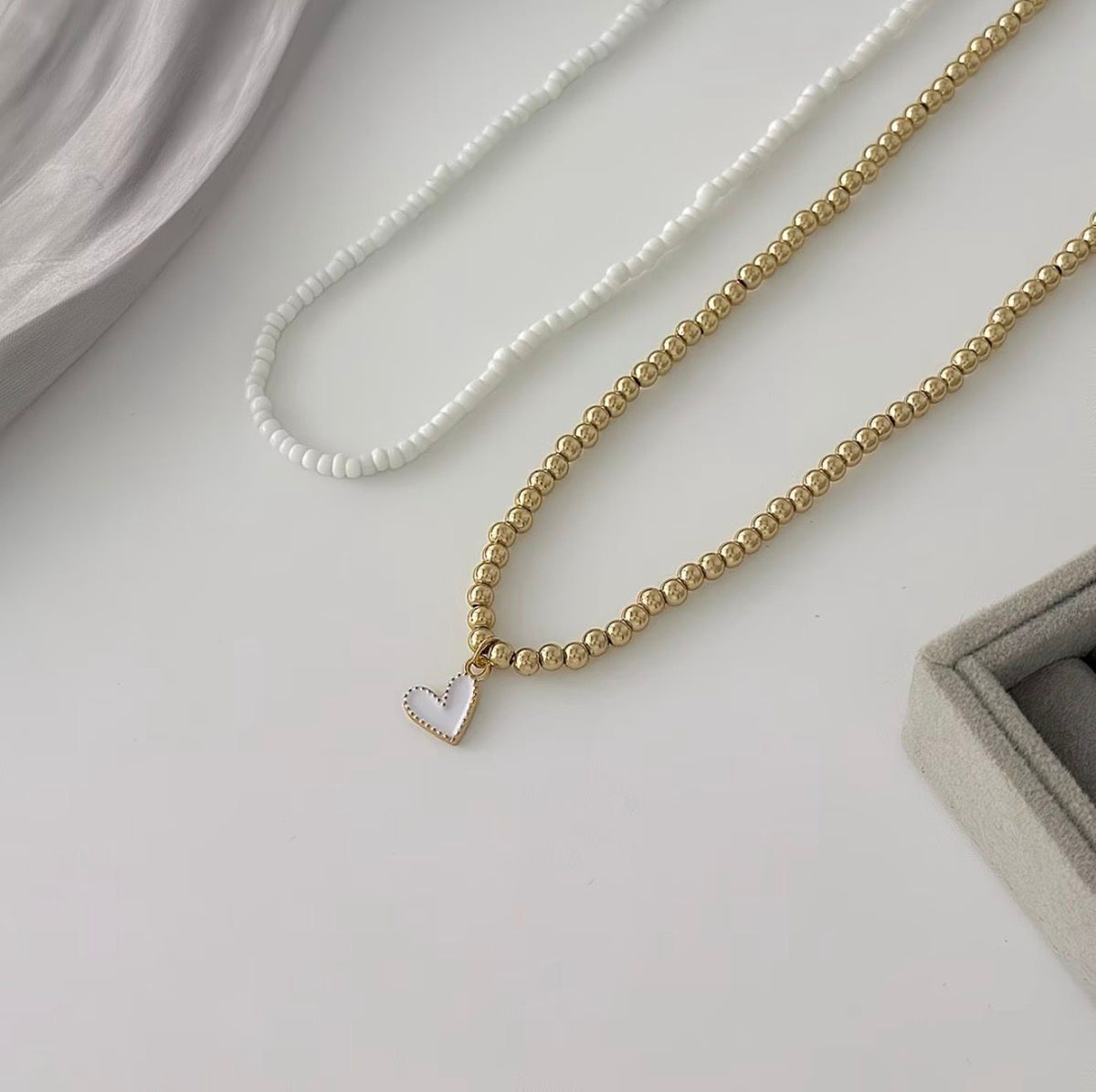 Layered Bead and Pearl Choker Set
