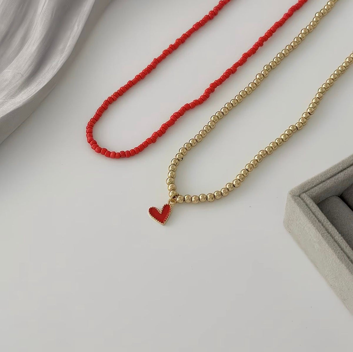 Layered Bead and Pearl Choker Set