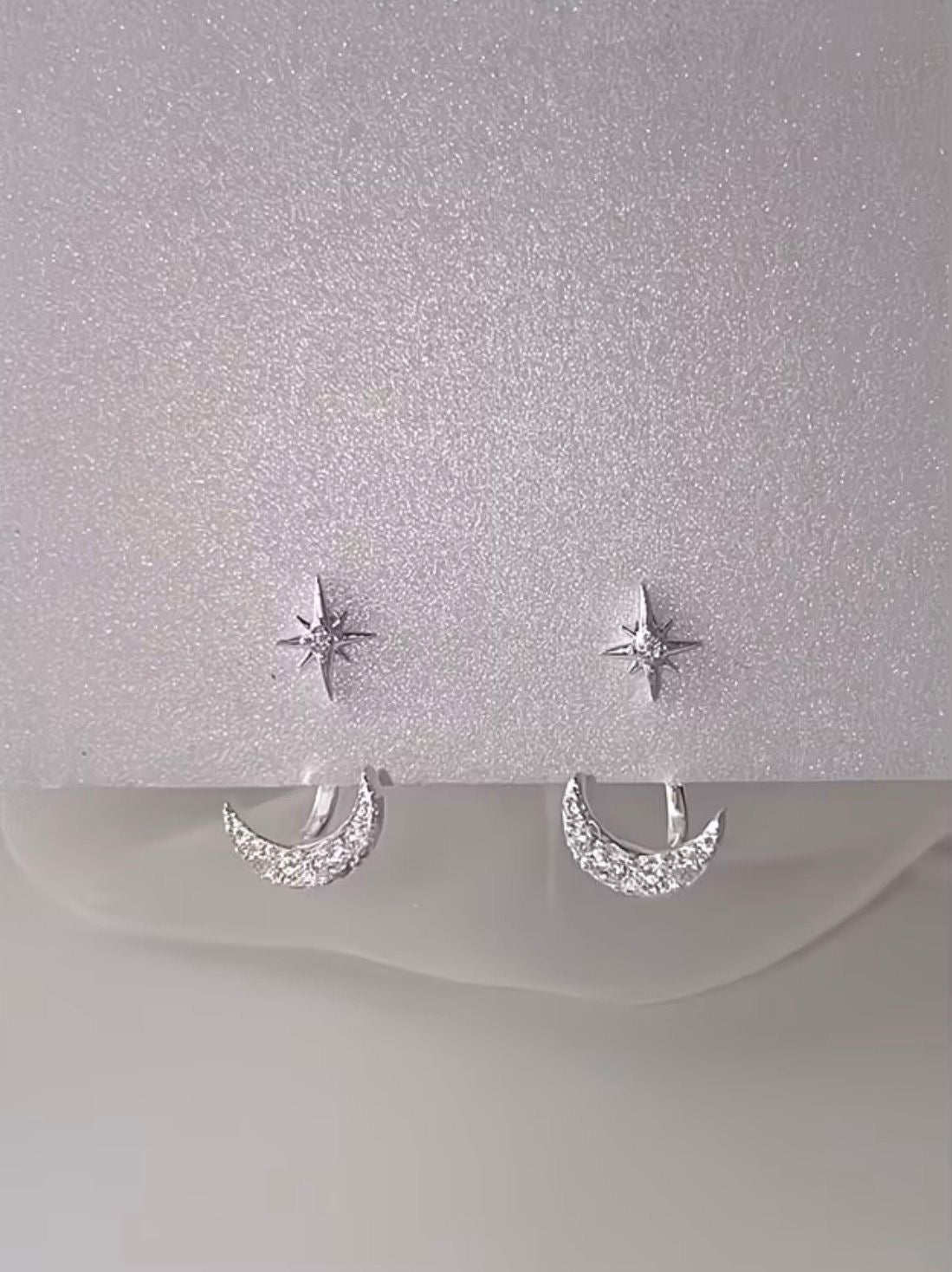 Moon & Star Stud Earrings