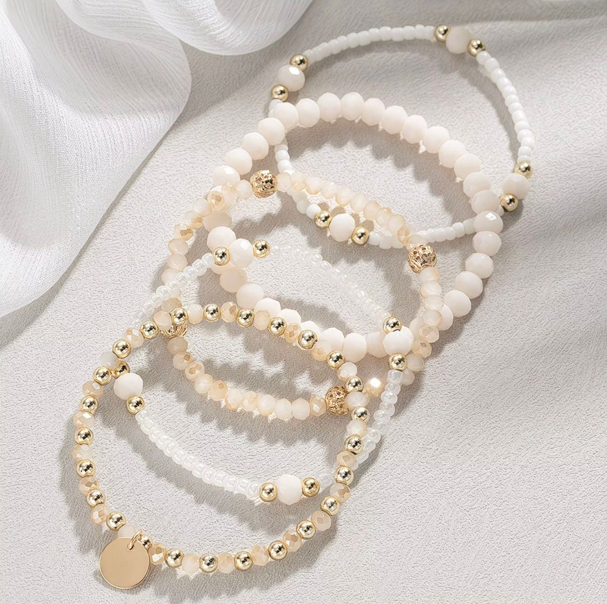 5Pcs Boho Stacking Beaded Bracelet Set