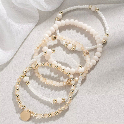 5Pcs Boho Stacking Beaded Bracelet Set